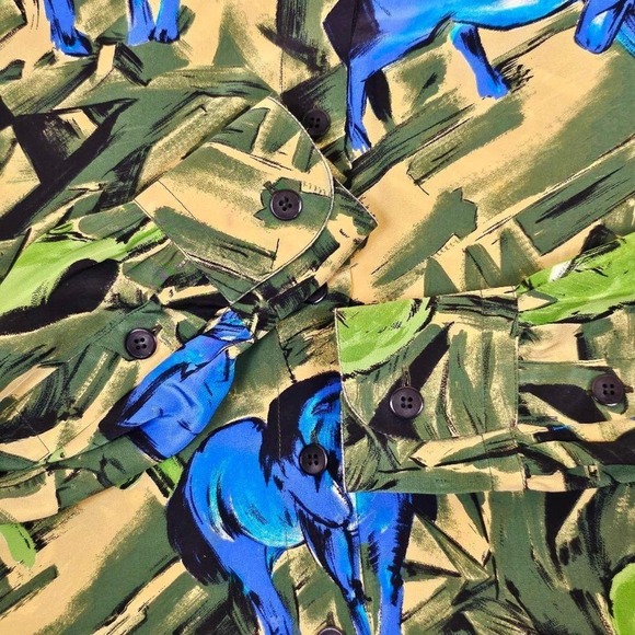 ESCADA Margaretha Ley Vintage Silk Shirt Wild Horses Print Size 36 - Picture 10 of 11